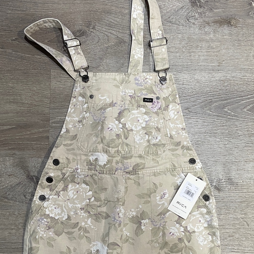 RVCA Floral Beige Overalls